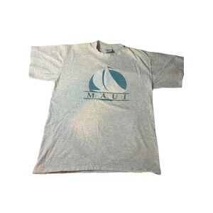 Vintage Single Stitch T-Shirt Maui Volunteer Knit Apparel Made In USA Size M